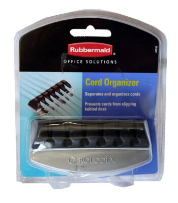Rubbermaid Rolodex Cord Organizer Black & Silver Item #48632, NEW - Image 1 of 4