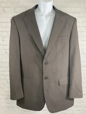 Jeffrey Banks Couture Brown Plaid 100% Wool Two Button Blazer Jacket Men’s 40R - Image 1 of 4