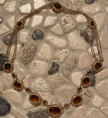 Gargantilla Ross Simons Victoriana Topacio Ahumado Piedras Preciosas Oro Esterlina 925 Firmada “R” Foto 1 de 4