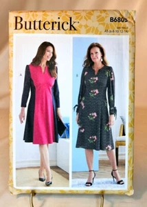 Vestido Patrón Misses Manga Larga Varios Estilos Talla 6-14 Butterick B6805 - Imagen 1 de 2