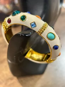 Bracciale Vintage KJL Kenneth J Lane Smalto Pietra Multicolore - Foto 1 di 5