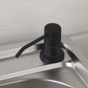 Botella de plástico dispensador de jabón líquido fregadero de acero inoxidable pintura negra de cocina - Imagen 1 de 6