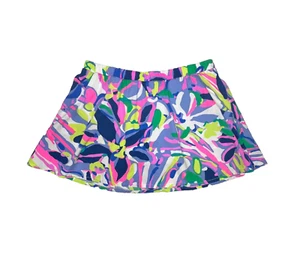 Lilly Pulitzer Skirt Skort Girls M (6-7) Purple Multicolor Floral Pockets Lined - Picture 1 of 14