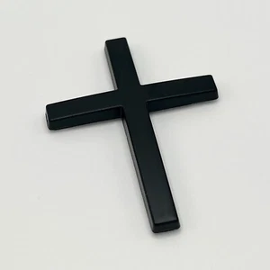 JESUS Christian Cross Black Car Truck Emblem Badge 2.5”x1.75” Real Metal WWJD JC - Picture 1 of 4