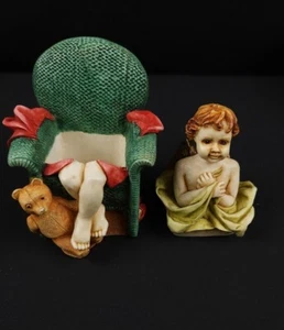 4"H 1999 Angetique Joyeaux Angel Cherub Box Fig. Harmony Kingdom Handcrafted #M - Picture 1 of 12