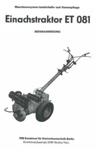 300441 Einachstraktor ET 081 Gartenbau DDR ET081 Einachser - Bild 1 von 3