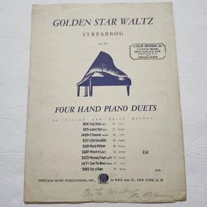 GOLDEN STAR Waltz Sheet Music Four Hand Piano Duets 1902 - Picture 1 of 8
