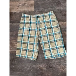 Aeropostale Boys Plaid Khaki Bermuda Shorts Summer Casual Walking Shorts Size 27 - Picture 1 of 4