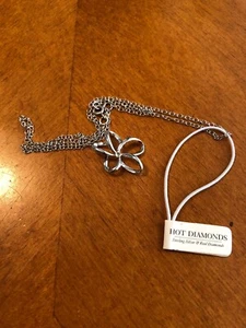 Hot Diamonds Sterling Silver & Diamond Open Flower Pendant Necklace - Picture 1 of 4