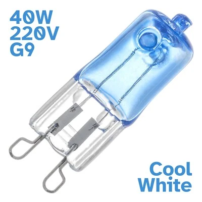 40W G9 Cool White Clear Halogen Bi-Pin Light Globe Bulb 220-240V 2k hr Halopin - Image 1 of 3