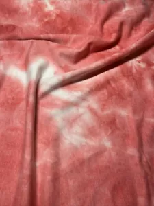 Tie Dye Ombre Pattern Printed French Terry Fabric Coral Pink SBTY 62" W - Picture 1 of 6