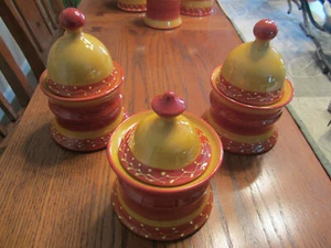  FRENCH POTTERY  Provence - Set of Three Covered Dishes - Picture 1 of 3