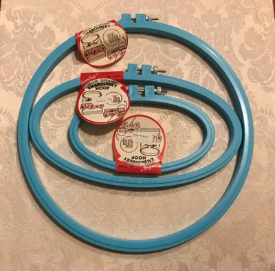Lot of 3 Susan Bates Deluxe Super-Grip Embroidery Hoops #14399 w/Original Tags - Image 1 of 3