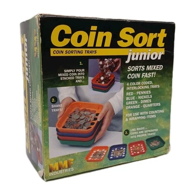Organizador de bandejas de classificação de moedas MMF Speed Sort centavo de níquel centavo quarto classificador  - Imagem 1 de 3