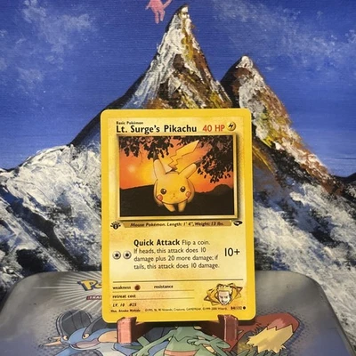 Lt. Surge's Pikachu - 84/132 Gym Challenge - 1st Edition LP ⚡️ - Image 1 of 4