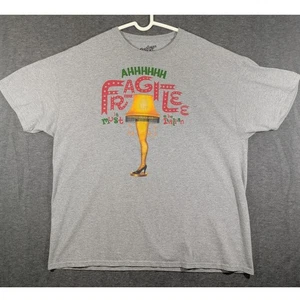 T-shirt uomo A Christmas Story Leg Lamp fragile Holiday grigia taglia 2X - Foto 1 di 7