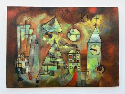 Pintura al óleo sobre lienzo Paul Klee tamaño 20 x 28 pulgadas (hecha a mano) sellada Foto 1 de 4