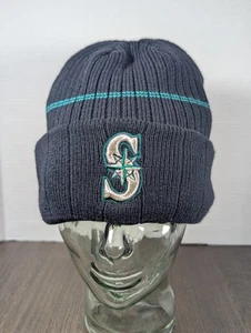 New Era Mens Navy Seattle Mariners Primary Logo On-Field Sport Cuffed Knit Hat - Picture 1 of 8