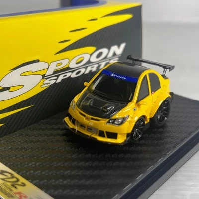 1/64 YM Model X Era Q Car Honda Civic Type-R FD2 Spoon Sport Yellow Ltd 299 pcs - Image 1 of 2