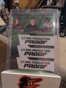 Bazzana Doughty Cozart 2024 Leaf Vivid Baseball 1/1 Pre Production Proof - Picture 1 of 2