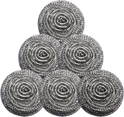 Almohadilla fregadora de acero inoxidable esponjas olla limpia sartén y acero Foto 1 de 4