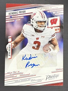 2022 Panini Prestige Draft Picks - Kendric Pryor #PX-KPR Wisconsin - AUTO - Picture 1 of 2
