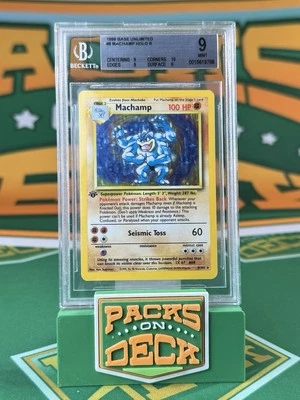 1999 Pokemon Base Set unlimited #8 Machamp Holo 1st Edition BGS 9 MT STRONG SUBS - Image 1 of 2
