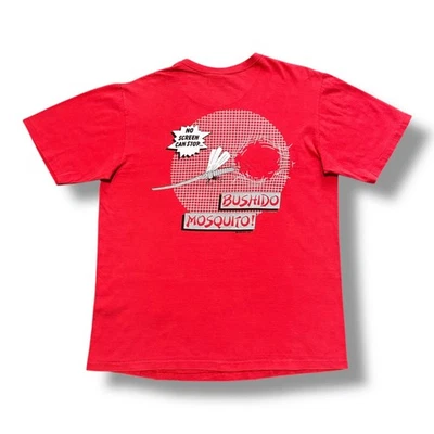 Винтажная футболка с комарами сумасшедшие рубашки гавайская футболка 80-е 90-е одинарный шов красная M/L - Изображение 1 из 4