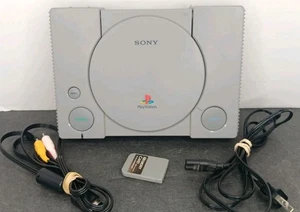 Sony PlayStation 1 PS1 Gray Console (SCPH-5501) W/memory Card & Cables Tested - Picture 1 of 11