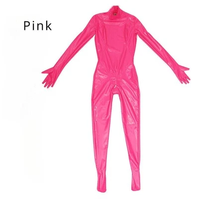 Dama Imitación Látex Charol Delgado Body Gato Cuerpo Completo Disfraz Body Foto 1 de 4