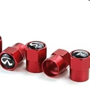 Set Of 4 Valve Stem Caps , Universal Red - Picture 1 of 5
