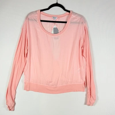 NEW Splendid Womens Top Medium Pink Long Sleeve Back Cutout Pullover Shirt - Image 1 of 4