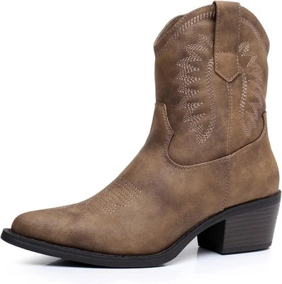 GLOBALWIN Women's Western Charm Cowgirl Boots Mid Calf Comfy Cowboy Boots...  - Image 1 of 4