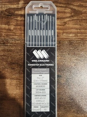 WELDMARK EWCe-2 3/32 X 7" 2% CERIATED GREY TIG TUNGSTEN ELECTRODE, 10 PACK