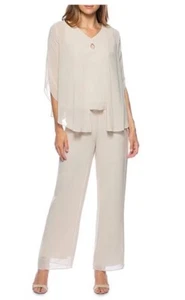 New Mother Of The Bride Marina Sz 6 Three3 Piece Pant Suit Key Hole Chiffon $149 - Picture 1 of 5