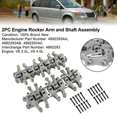 2x Engine Rocker Arm and Shaft Assembly for Chrysler Dodge 3.5L 4.0L 4892293AC P - Image 1 of 4
