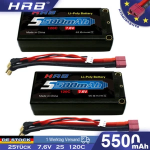 2Stück 7,6V 5500mAh 2S Hardcase 5,0mm Bananenstecker T+XHR Rennauto HV-LiPo Akku - Bild 1 von 6