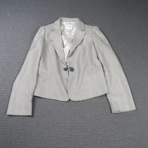 Armani Collezioni Womens Blazer Jacket 46 or 8(AU) Grey Herringbone Crop Italy - Picture 1 of 8