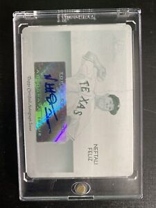 (ONE OF ONE) 2010 Topps National Chicle Cyan Printing Plate Neftali Feliz Auto