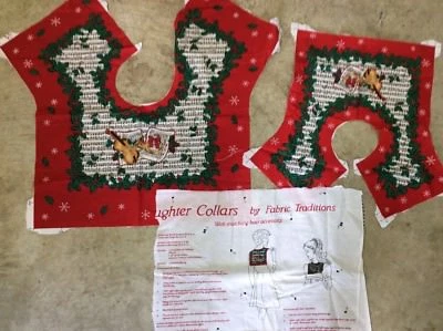 MOTHER/DAUGHTER COLLARS BY FABRIC TRADITIONS W/ MATCHING HAIR ACCESSORY -PANEL - Image 1 of 3