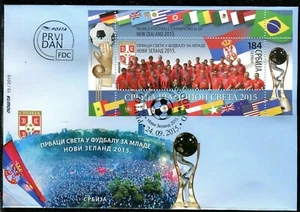 0816 SERBIA 2015 - World Football Champions U-20 New Zealand - Flags - FDC - Picture 1 of 2