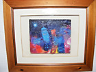 ABSTRACT OIL PAINTING SIGNED RG OF ST PAUL'S LONDON SKYLINE MULTI MEDIA