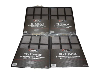 FOUR 9-CARD SCREWDOWN HOLDER WITH BLACK BORDER FOR STANDARD CARDS - Image 1 of 2