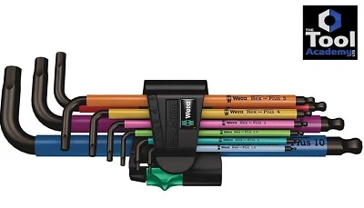 Wera Tools Germany Mixed Colour Hex Allen Key Set Extra Long 1.5mm - 10mm Boxed - Image 1 of 4