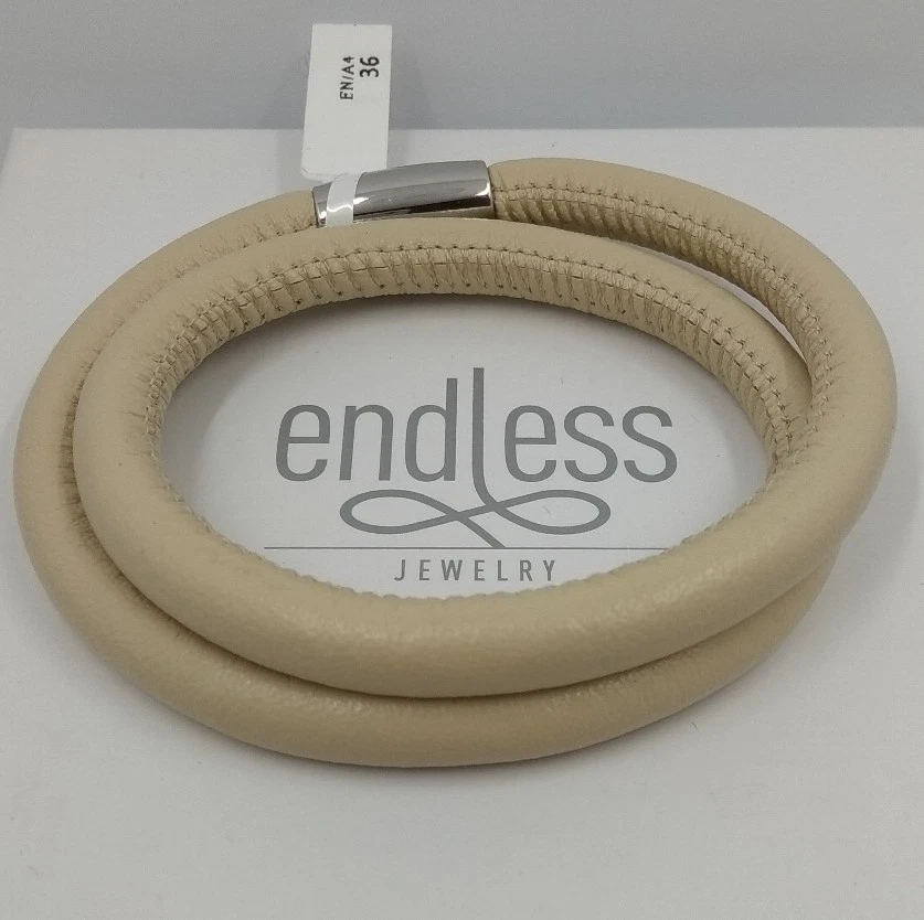 ENDLESS JEWELRY. Armband 2 Drehungen. 36 Cm. Beige. - Bild 1 von 1
