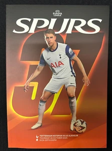 TOTTENHAM HOTSPUR SPURS v AZ ALKMAAR UEFA EUROPA LEAGUE 24/10/2024 PROGRAMME - Picture 1 of 1