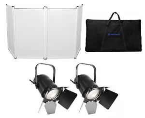 (2) Chauvet DJ EVE F-50Z LED Fresnel DMX Warm White D-Fi Spot Lights+DJ Facade - Picture 1 of 9