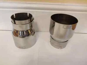 BMW M LOGO SILVER CHROME EXHAUST TIPS BMW F10 F11 F20 F21 F22 F23 F30 F31 F32 - Picture 1 of 4