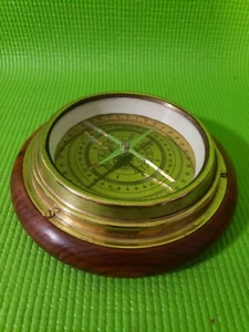 ANTIQUE NAUTICAL NAUTICAL COMPASS WOOD BRASS FINISH MARITIME COMPASS - Picture 1 of 5