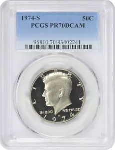1974-S Kennedy Half PR70DCAM PCGS Proof 70 Deep Cameo - Bild 1 von 2